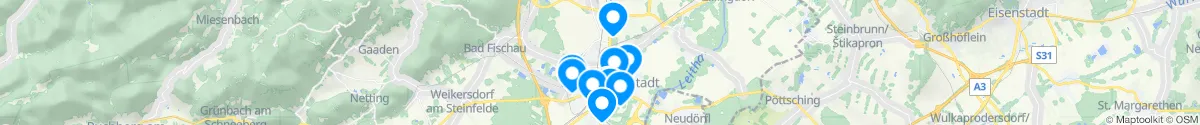 Kartenansicht für Apotheken-Notdienste in der Nähe von Wiener Neustadt (Stadt) (Niederösterreich)